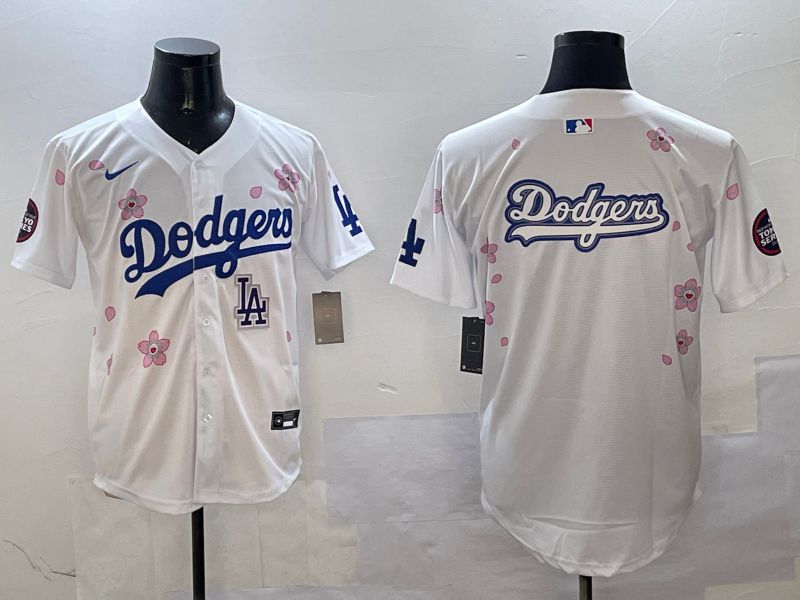 Men Los Angeles Dodgers Blank White Sakura Edition 2025 Nike MLB Jersey style 18->los angeles dodgers->MLB Jersey